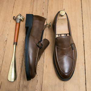 Zapatos de <span class=keywords><strong>Hombre</strong></span> de Diseño Clásico, de Piel Sintética, con Correa de Monje, Resistentes al Desgaste, Forro Transpirable, Calzado Formal para Oficina - Product Image 2