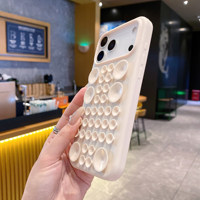Coque de téléphone à ventouse avec support bulle, en silicone antichoc écologique pour 17 PM