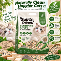 Litière pour chat biodégradable et écologique à base de bentonite et de tofu, à agglomération rapide, contrôle des odeurs, faible teneur en poussière, 2,5 kg