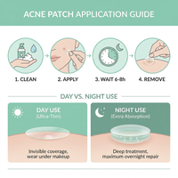 Patchs Hydrocolloïdes Invisibles pour l'Acné – Soin du Visage, Couvre-Boutons, Marque Privée – Réduit les Rougeurs, Traitement Anti-Acné