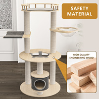 Arbre à chat robuste à structure renforcée, hauteur réglable, design écologique, grand condo pour chats, pour grimper et dormir