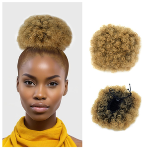 Vente chaude Bouffée <span class=keywords><strong>Chignon</strong></span> Synthétique <span class=keywords><strong>Court</strong></span> <span class=keywords><strong>Cheveux</strong></span> Bouclés <span class=keywords><strong>Chignon</strong></span> Cordon Deux Clip Extensions de <span class=keywords><strong>Cheveux</strong></span> <span class=keywords><strong>pour</strong></span> les Femmes Élastique Attachement - Product Image 6