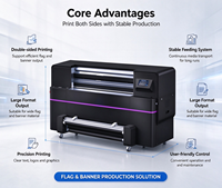 Printer Bendera Dua Sisi Satu Kali Cetak 1.3m Printer Tekstil Sublimasi Platform Ganda untuk Kain Backlit Bendera Latar Belakang Pameran