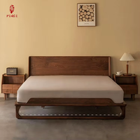 Élégant lit double en bois massif et bois brut de luxe léger et moderne en porcelaine pour chambre à coucher Décor classique de chambre à coucher de style français pour la maison
