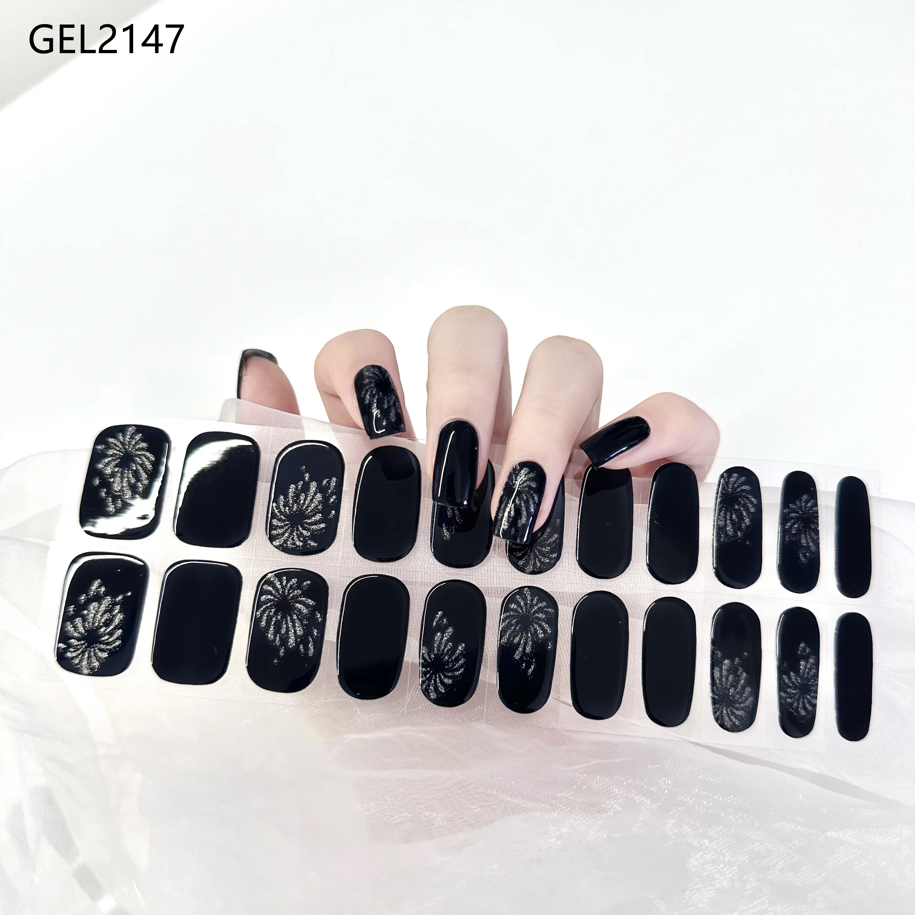 Kikilee classique entièrement durci Gel ongles sans gel cuit ongles enveloppes 2024 100% réel personnalisé vernis à ongles autocollant