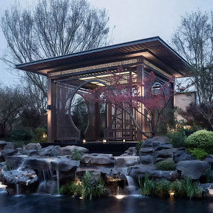 नई चीनी शैली एल्यूमीनियम मिश्र धातु बुद्धिमान आउटडोर मंडप के लिए मौसम प्रतिरोधी शेडिंग संरचना - Product Image 5