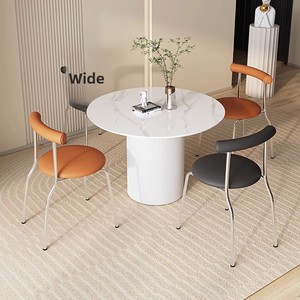 Chaise de <span class=keywords><strong>salle</strong></span> <span class=keywords><strong>à</strong></span> <span class=keywords><strong>manger</strong></span> moderne et simple en cuir style crème avec dossier, en métal, aspect vieilli, luxe léger, pour <span class=keywords><strong>salle</strong></span> <span class=keywords><strong>à</strong></span> <span class=keywords><strong>manger</strong></span>, salon de thé, usage décontracté - Product Image 4