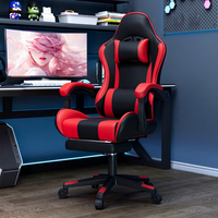 Fauteuil de Gaming Inclinable en Cuir PU, Chaise de Bureau Ergonomique à Domicile, Caractéristiques Réglables, Squelette en Bois, Pivotant et à Roulettes, pour un Confort Optimal