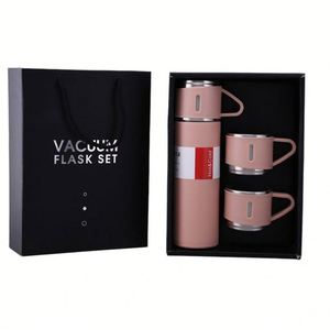 Wholesale Promotion 2025 Corporate Business Paper PU Leather Vacuum Flask Thermos Customized Logo Graduation Father's Day - Product Image 2