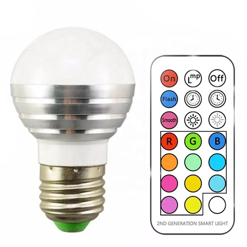 Home lights Timing 3W RGBW 16 color changing lamp with Infrared Remote Control rgb led bulb