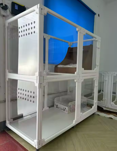 猫ジャンプダブルストーリーミニチュアヴィラ透明フェンス通気性メッシュリターボックスABS PET素材カスタマイズ可能 - Product Image 3