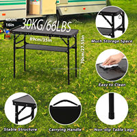 Offre Spéciale : Ensemble de Table de Camping Pliante QINGFENG en Aluminium Léger, Design Rectangulaire Moderne, Mobilier d'Extérieur Portable avec Rangement
