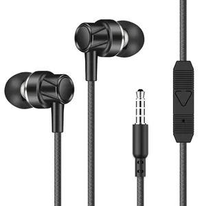 Earbud Berkabel dengan Mikrofon Headphone In-Ear dengan Earphone Bass Berat untuk IPod, iPad, MP3 Semua Ponsel Jack 3.5Mm