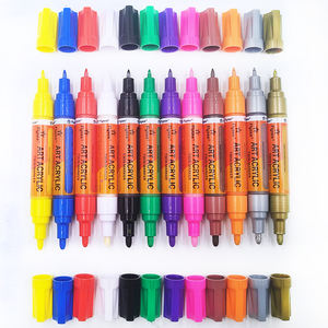 無毒の低臭0.7mm極細チップと3.0mmミディアムペン先マルチカラーアクリルペイントアートマーカーペンセット描画用 - Product Image 5