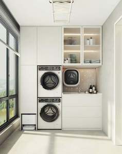 Armoire de rangement moderne pour la chambre à coucher avec lavabo en bois pour appartement, hôtel, salon, marque Huipinju, garantie de 5 ans - Product Image 1