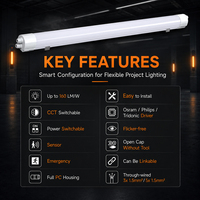Luz LED Tri-Proof con Sensor DALI2, IP65 Impermeable, hasta 160LM/W, Ángulo de Haz de 130°, Garantía de 5 Años para Iluminación de Proyectos Flexible