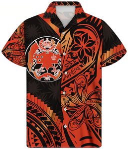 <span class=keywords><strong>T</strong></span>-<span class=keywords><strong>shirt</strong></span> manches courtes pour homme, estival et décontracté, avec motif Tribal <span class=keywords><strong>Orange</strong></span>, style bohémien, col cubain, grande taille - Product Image 1
