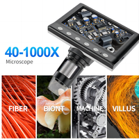 4.3 Inch Digital USB Electron Microscope 1000X Magnification Handheld Inspection Camera Skin Magnifier LED Light 960P OEM