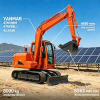 Mini-excavatrice hydraulique de 8 tonnes, fournie directement par l'usine chinoise, avec rayon d'action maximal et capacité de franchissement élevée, petite machinerie de terrassement