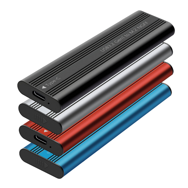 Hot Selling M.2 SSD Enclosure M2 SATA NGFF USB3.2 Type-C Aluminum External Enclosure 1year Warranty Model Plug and Play SSD Case