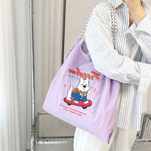 Borsa a tracolla da donna in tela con ricamo stile giapponese, per studentesse, per lezioni private, porta libri, con chiusura a cerniera - Product Image 2