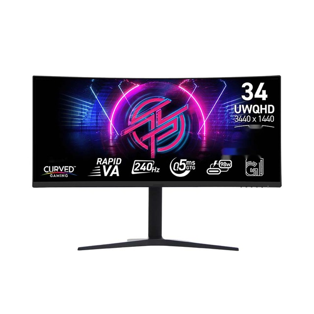 High Quality 34" Curved 3440x1440 Ultra-Wide VA Panel Gaming Monitor with 180Hz and 99% SRGB 240hz Gaming Monitor