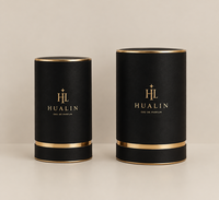Boîte cylindrique de luxe pour flacon de parfum 30/50/100 ml avec estampage à chaud doré de haute qualité, emballage en papier pour huiles essentielles, tube en papier pour cadeaux