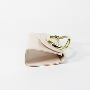 Pochette <span class=keywords><strong>de</strong></span> soirée é<span class=keywords><strong>l</strong></span>égante en PU verni minimaliste avec poignée supérieure ovale en métal doré, petit sac à main pour femme, idéal pour mariage, occasions formelles et usage quotidien - Product Image 3