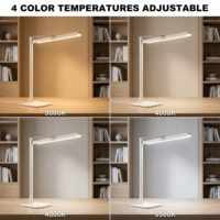 Lampe de bureau LED réglable, pliable, en métal, design anti-éblouissement, commande tactile, écologique, protection des yeux, 95 CRI, AC, à intensité variable, chambre à coucher
