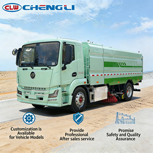 Camion balayeuse électrique à énergie nouvelle Clw 18 tonnes avec batterie de 281,9 kWh, capacité de 8 m³ pour l'eau et la poussière, pour le nettoyage routier - Product Image 1