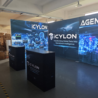 Stand de Exhibición Profesional 6x3 con Iluminación LED y Tela SEG Modular para Ferias Comerciales de Software Corporativo