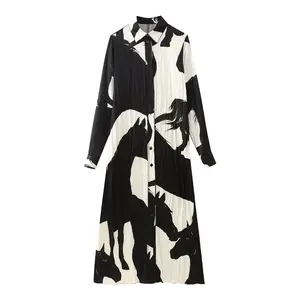 Vente en gros de vêtements pour femmes vêtements sexy robe sexy à pois robe à manches longues robe design pour dames robes