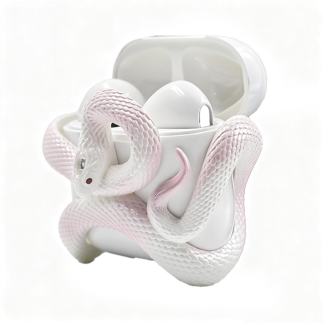 Hot 3D Unique Snake Plating TPU Earphone Headphone Case for Airpods Pro 1/2/3/4 Generation Shockproof Protective Cover