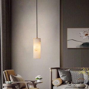 โคมไฟห้อยเพดานหินอ่อนธรรมชาติสไตล์นอร์ดิก รูปทรงยาว หลายหัว ไฟ LED เหมาะสำหรับห้องนอน บาร์ โถงทางเดิน ห้องรับประทานอาหาร บันได - Product Image 3