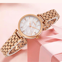 Montre à cadran romain pour femme, cadran en nacre, bracelet en acier inoxydable, montre à quartz étanche, cadeau d'anniversaire pour femme