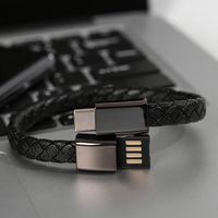 Extérieur Portable Cuir Mini Type-C Micro USB Bracelet Chargeur Données Câble De Charge Cordon De Synchronisation pour iPhone 13 Samsung Câble