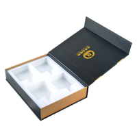 Coffret cadeau de vin haut de gamme premium pour 4 bouteilles avec emballage en carton rigide, fermeture magnétique, gaufrage et laminage mat
