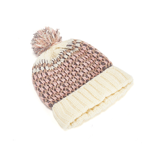 Bonnet tricoté chaud d'hiver personnalisé pour femmes bonnet en chenille rose en fil de coton à la mode pour le voyage, vente en gros - Product Image 1