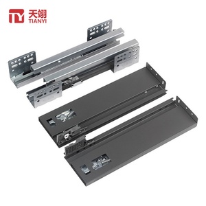Heavy Duty Steel Slim Silent Riding Rail Box <b>Drawer</b> <b>Slide</b> Soft Closing Furniture Cabinet Accessory Bedroom Dining Kitchen - Product Image 1