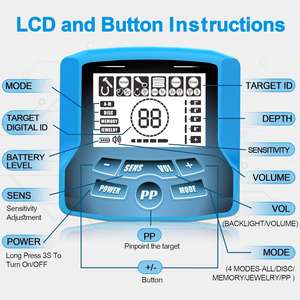جهاز كشف المعادن للبالغين، احترافي، مقاوم للماء، عالي الدقة للكشف عن الذهب والفضة، للاستخدام تحت الماء وعلى الشاطئ - Product Image 2