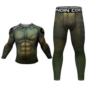 Shorts MMA Muay Thai BJJ personnalisés Rash Guards Anti-UV UPF50 Respirant Leggings de compression pour hommes Combinaisons de sport - Product Image 2