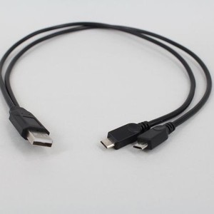 สายแยกสัญญาณ USB 2.0 พร้อมพอร์ตไมโครยูเอสบี 1 ตัวเป็น 2 ตัวสำหรับการชาร์จและการถ่ายโอนข้อมูลสำหรับอุปกรณ์แอนดรอยด์ - Product Image 1