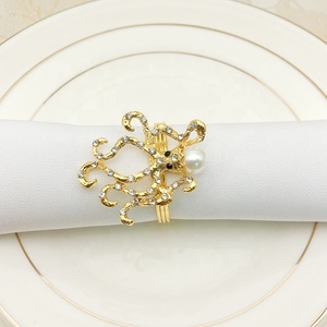 <span class=keywords><strong>Oro</strong></span> Octopus Anello di Tovagliolo Del Supporto per la Cerimonia Nuziale Del Partito - Product Image 4