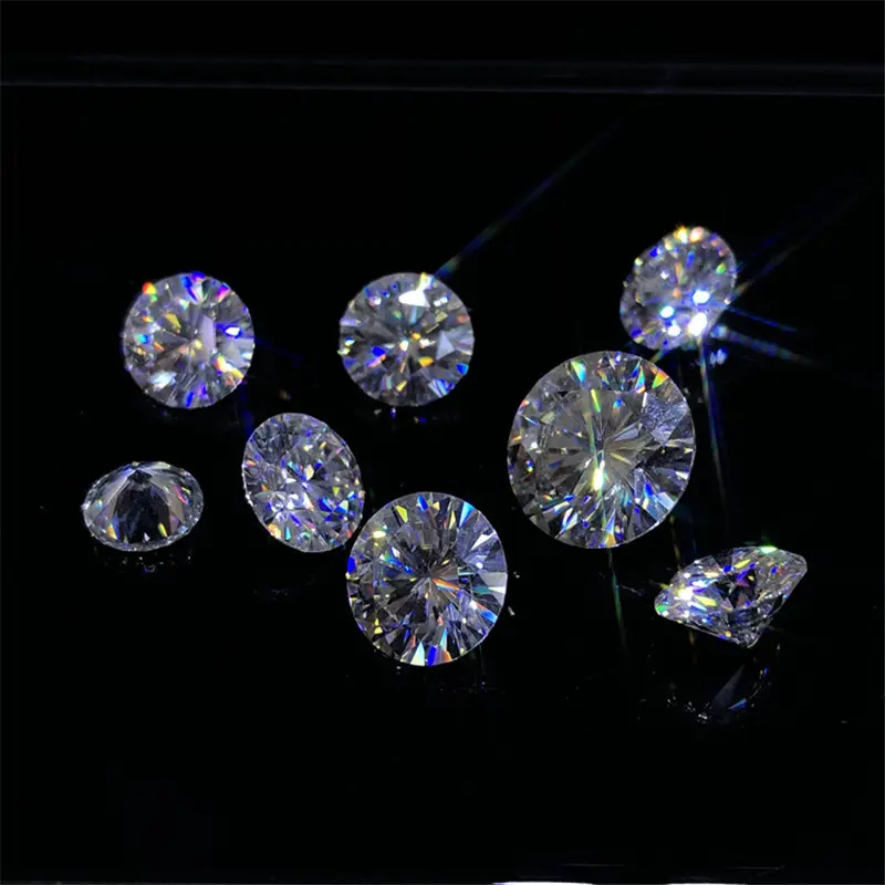 Contas extrema-brancas de Moissanite para fazer alianças de casamento, contas soltas de cor D redonda com corte brilhante e diamante, passadas em teste de diamante FL