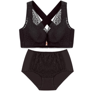 New Product Front Buckle Strapless Plus Size <b>Bra</b> Sets Wireless Lace Push up Bralette Sexy Lingerie Set - Product Image 2