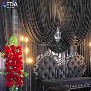 LEDA high quality New Customized Black Wedding <b>Party</b> Event Curtain <b>Backdrop</b> Drapes for Event Stage Decoration - Product Image 4