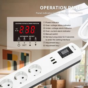 Protector de Voltaje JIUJI JJSVA-FC4 con 4 Tomas de Corriente USB y Voltaje/Corriente Ajustables para Refrigerador - Product Image 6
