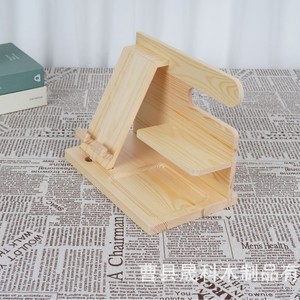 Wooden Phone Holder 25x15x19cm Natural Wood Color Desktop Stand For Office Desk <b>Glasses</b> Storage <b>Rack</b> - Product Image 4