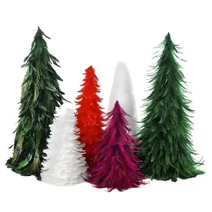 環境にやさしいDIY卸売羽の木ダチョウの羽のクリスマスツリー工芸品クリスマスパーティーの装飾のための羽の工芸品