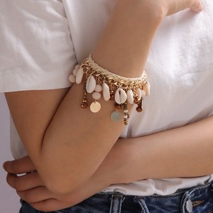 Bohemian Braided <b>Shell</b> <b>Bracelet</b> With Tassel Beads Women's Fashion Jewelry Golden Color Yiwu Origin - Product Image 1